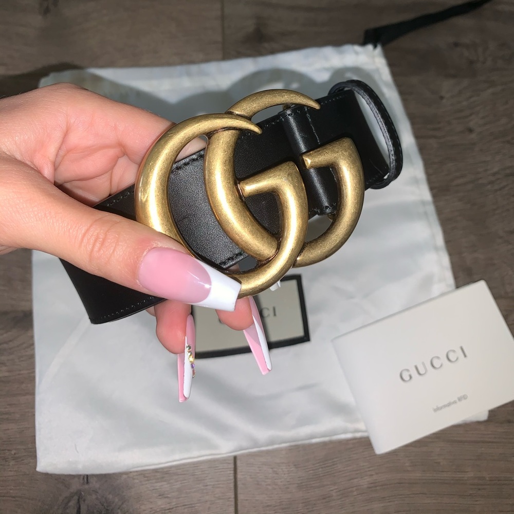 Black womens gucci belt